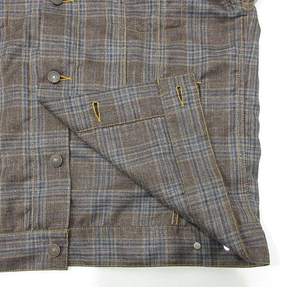 JUNYA WATANABE | ジュンヤワタナベ × LEVI'S リーバイス eYe JUNYA WATANABE MAN アイジュンヤワタナベマン WOOL SILK CHECK TRUCKER JACKET ウールシルクチェックトラッカージャケット 26ss 総柄ジャケット その他アウター WQ-J919 ブラウン マルチカラー サイズ：L【三重本店】