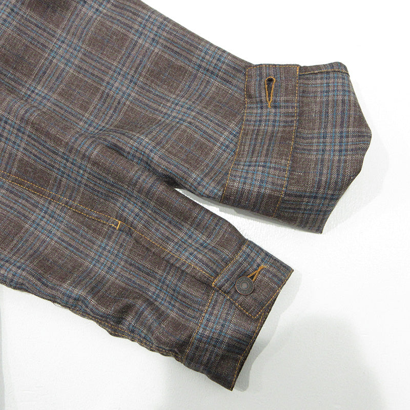 JUNYA WATANABE | ジュンヤワタナベ × LEVI'S リーバイス eYe JUNYA WATANABE MAN アイジュンヤワタナベマン WOOL SILK CHECK TRUCKER JACKET ウールシルクチェックトラッカージャケット 26ss 総柄ジャケット その他アウター WQ-J919 ブラウン マルチカラー サイズ：L【三重本店】