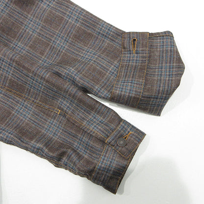 JUNYA WATANABE | ジュンヤワタナベ × LEVI'S リーバイス eYe JUNYA WATANABE MAN アイジュンヤワタナベマン WOOL SILK CHECK TRUCKER JACKET ウールシルクチェックトラッカージャケット 26ss 総柄ジャケット その他アウター WQ-J919 ブラウン マルチカラー サイズ：L【三重本店】