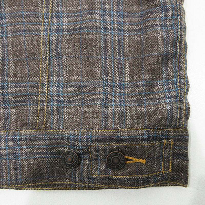 JUNYA WATANABE | ジュンヤワタナベ × LEVI'S リーバイス eYe JUNYA WATANABE MAN アイジュンヤワタナベマン WOOL SILK CHECK TRUCKER JACKET ウールシルクチェックトラッカージャケット 26ss 総柄ジャケット その他アウター WQ-J919 ブラウン マルチカラー サイズ：L【三重本店】