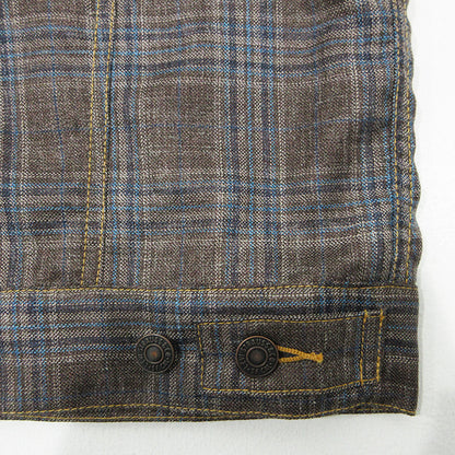 JUNYA WATANABE | ジュンヤワタナベ × LEVI'S リーバイス eYe JUNYA WATANABE MAN アイジュンヤワタナベマン WOOL SILK CHECK TRUCKER JACKET ウールシルクチェックトラッカージャケット 26ss 総柄ジャケット その他アウター WQ-J919 ブラウン マルチカラー サイズ：L【三重本店】