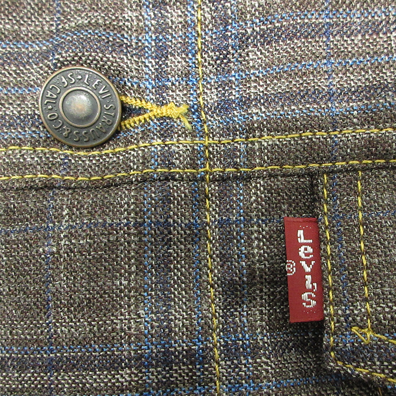 JUNYA WATANABE | ジュンヤワタナベ × LEVI'S リーバイス eYe JUNYA WATANABE MAN アイジュンヤワタナベマン WOOL SILK CHECK TRUCKER JACKET ウールシルクチェックトラッカージャケット 26ss 総柄ジャケット その他アウター WQ-J919 ブラウン マルチカラー サイズ：L【三重本店】