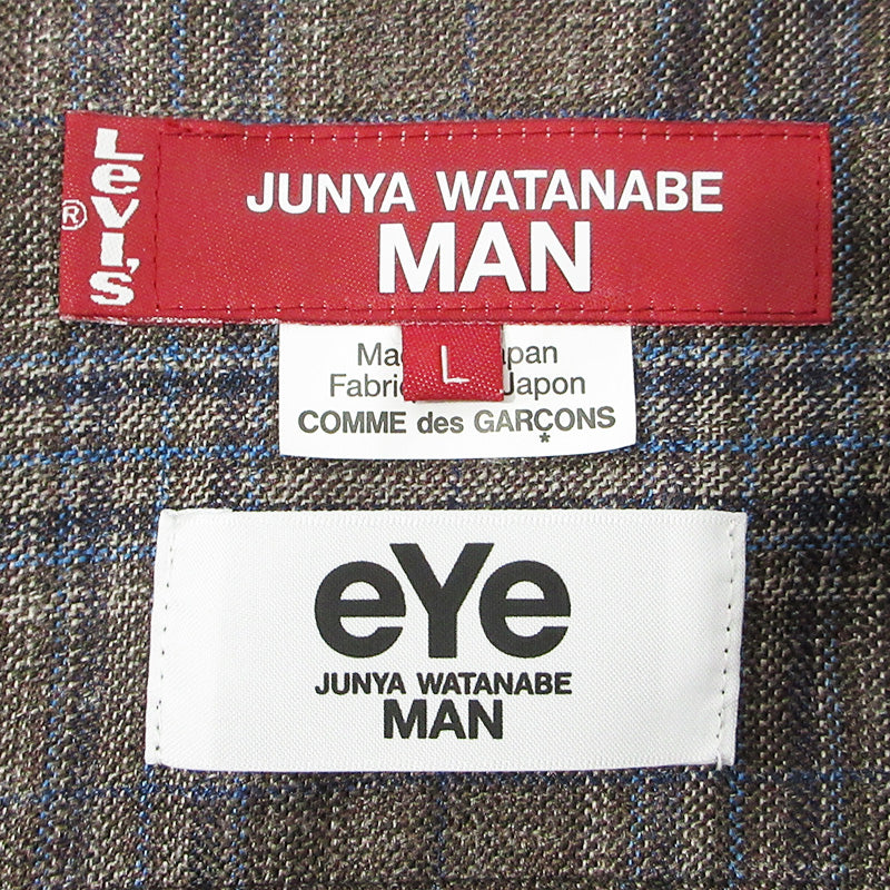 JUNYA WATANABE | ジュンヤワタナベ × LEVI'S リーバイス eYe JUNYA WATANABE MAN アイジュンヤワタナベマン WOOL SILK CHECK TRUCKER JACKET ウールシルクチェックトラッカージャケット 26ss 総柄ジャケット その他アウター WQ-J919 ブラウン マルチカラー サイズ：L【三重本店】