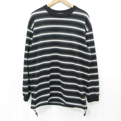 COMME des GARCONS HOMME | コムデギャルソンオム コットンボーダーTシャツスピンドル 25AW 総柄長袖Tシャツ 綿天竺ボーダー ドローコード 長袖Ｔシャツ HP-T002 ブラック×ホワイト サイズ：M【三重本店】