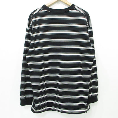 COMME des GARCONS HOMME | コムデギャルソンオム コットンボーダーTシャツスピンドル 25AW 総柄長袖Tシャツ 綿天竺ボーダー ドローコード 長袖Ｔシャツ HP-T002 ブラック×ホワイト サイズ：M【三重本店】