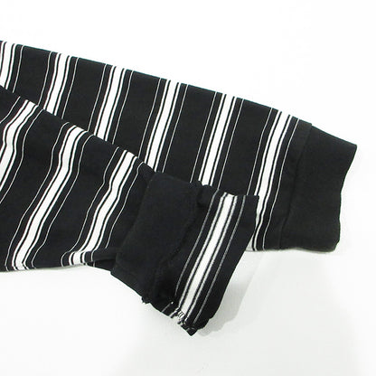 COMME des GARCONS HOMME | コムデギャルソンオム コットンボーダーTシャツスピンドル 25AW 総柄長袖Tシャツ 綿天竺ボーダー ドローコード 長袖Ｔシャツ HP-T002 ブラック×ホワイト サイズ：M【三重本店】