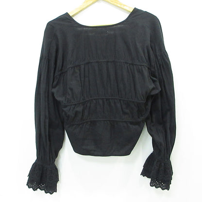 anuke | アンヌーク Vneck Lace Blouse Vネックレースブラウス 25年 長袖シャツ カーディガン ブラウス 62510408 ブラック サイズ：FreeSize【三重本店】