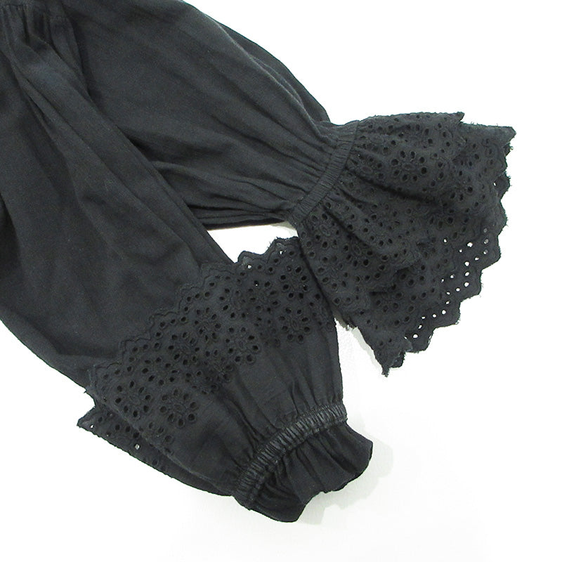 anuke | アンヌーク Vneck Lace Blouse Vネックレースブラウス 25年 長袖シャツ カーディガン ブラウス 62510408 ブラック サイズ：FreeSize【三重本店】