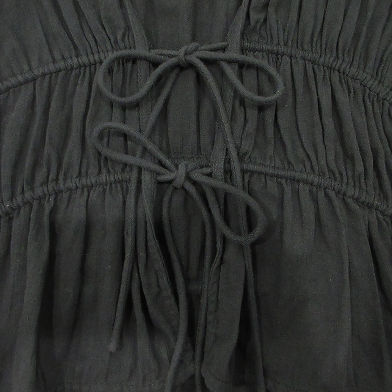 anuke | アンヌーク Vneck Lace Blouse Vネックレースブラウス 25年 長袖シャツ カーディガン ブラウス 62510408 ブラック サイズ：FreeSize【三重本店】
