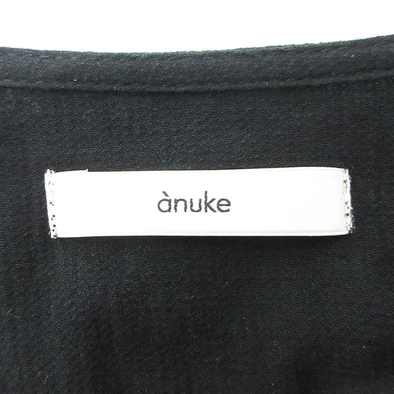 anuke | アンヌーク Vneck Lace Blouse Vネックレースブラウス 25年 長袖シャツ カーディガン ブラウス 62510408 ブラック サイズ：FreeSize【三重本店】