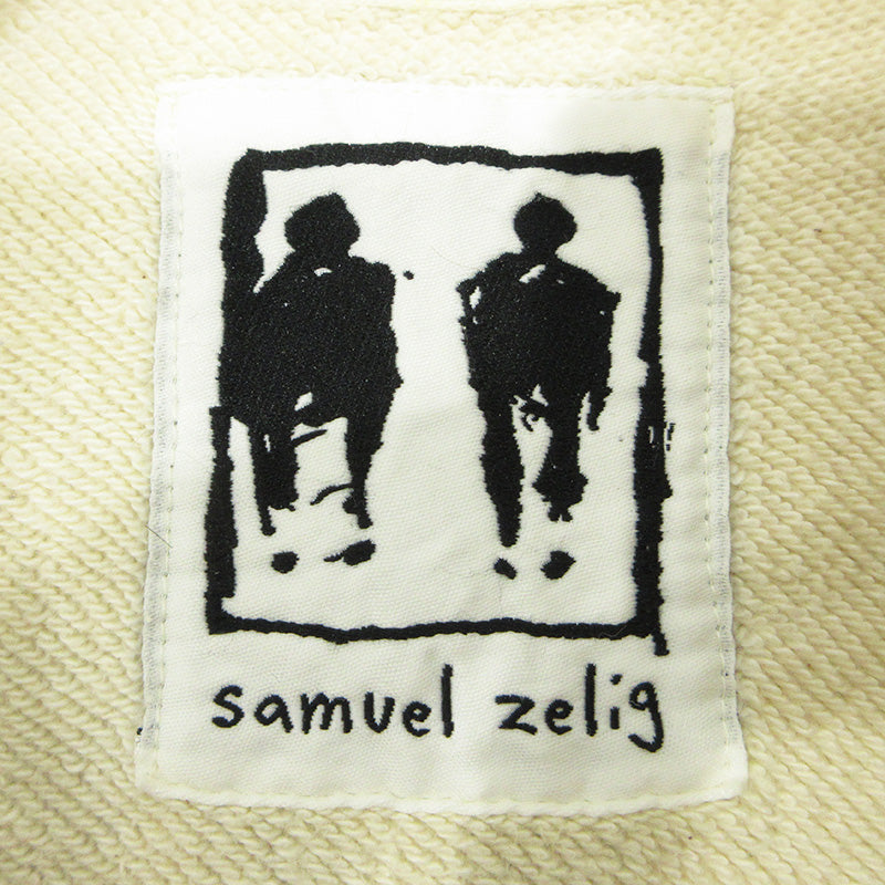 OLD | オールド SAMUEL ZELIG | サミュエルゼリグ SZ deli 1/4 zip デリ 総柄ハーフジップ長袖スウェットプルオーバー 刺繍×プリント スウェット ライトベージュ アイボリー ホワイト系 サイズ：XXL【三重本店】