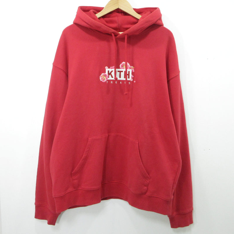KITH | キース PLUM BLOSSOM Treats Lunar New Year 2025 Box Logo Hoodie パーカー レッド サイズ：L【三重本店】