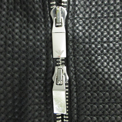 ARMANI | アルマーニ シープスキンダブルライダースレザージャケット エルボーパッチ ライダースジャケット 41R31P ブラック サイズ：1【三重本店】