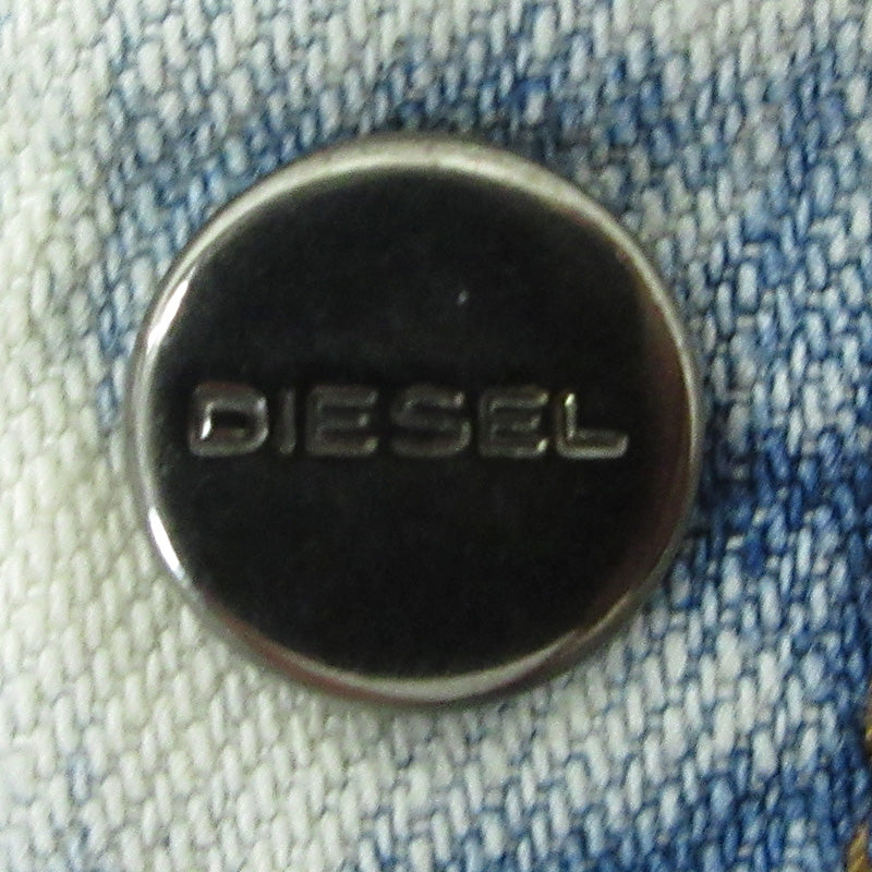 DIESEL | ディーゼル D-PLANET 総柄長袖デニムシャツ ブリーチ加工 ウォッシュ加工 その他トップス ホワイト系×ブルー アイボリー サイズ：XXL【三重本店】