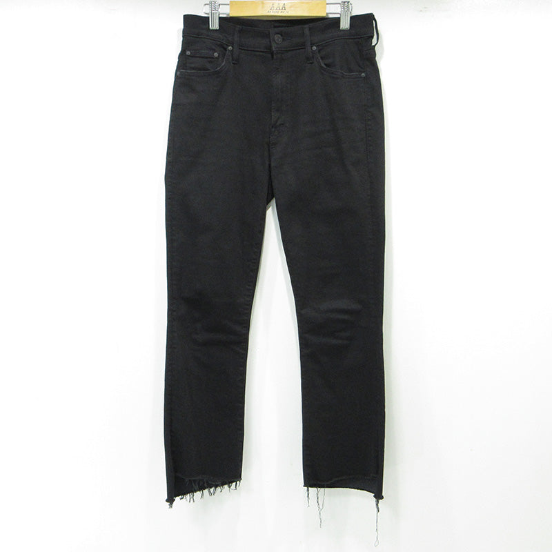 mother | マザー THE INSIDER CROP STEP FRAY インサイダークロップステップフレイ USED加工カットオフジップフライデニムパンツ ストレッチ デニムパンツ B1157-180 ブラック サイズ：28【三重本店】