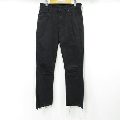mother | マザー THE INSIDER CROP STEP FRAY インサイダークロップステップフレイ USED加工カットオフジップフライデニムパンツ ストレッチ デニムパンツ B1157-180 ブラック サイズ：28【三重本店】