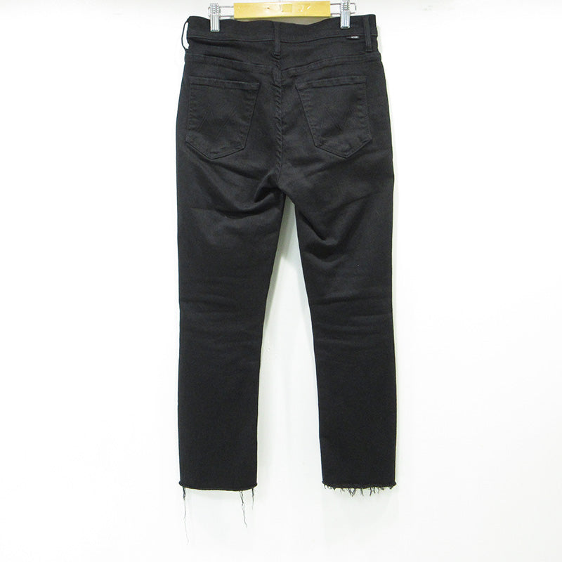 mother | マザー THE INSIDER CROP STEP FRAY インサイダークロップステップフレイ USED加工カットオフジップフライデニムパンツ ストレッチ デニムパンツ B1157-180 ブラック サイズ：28【三重本店】