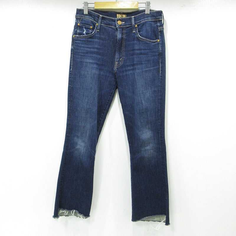 mother | マザー THE INSIDER CROP STEP FRAY インサイダークロップステップフレイ USED加工カットオフジップフライデニムパンツ ダメージ加工 ストレッチ デニムパンツ 1157-104 ネイビー ブルー サイズ：28【三重本店】