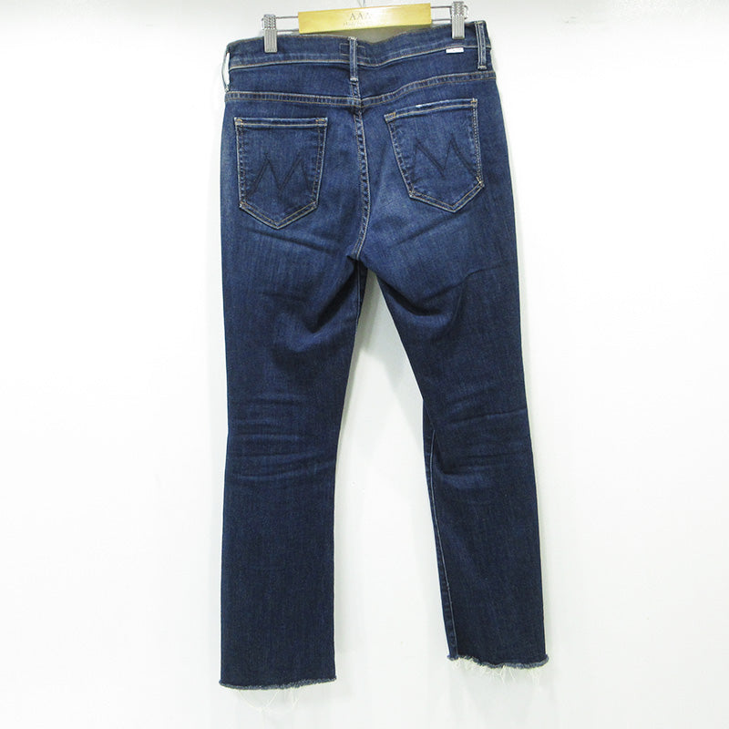 mother | マザー THE INSIDER CROP STEP FRAY インサイダークロップステップフレイ USED加工カットオフジップフライデニムパンツ ダメージ加工 ストレッチ デニムパンツ 1157-104 ネイビー ブルー サイズ：28【三重本店】