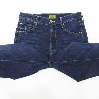 mother | マザー THE INSIDER CROP STEP FRAY インサイダークロップステップフレイ USED加工カットオフジップフライデニムパンツ ダメージ加工 ストレッチ デニムパンツ 1157-104 ネイビー ブルー サイズ：28【三重本店】