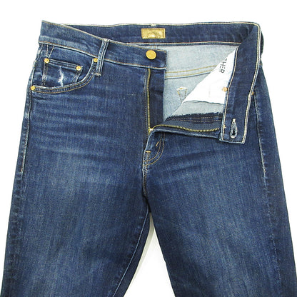 mother | マザー THE INSIDER CROP STEP FRAY インサイダークロップステップフレイ USED加工カットオフジップフライデニムパンツ ダメージ加工 ストレッチ デニムパンツ 1157-104 ネイビー ブルー サイズ：28【三重本店】