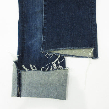 mother | マザー THE INSIDER CROP STEP FRAY インサイダークロップステップフレイ USED加工カットオフジップフライデニムパンツ ダメージ加工 ストレッチ デニムパンツ 1157-104 ネイビー ブルー サイズ：28【三重本店】