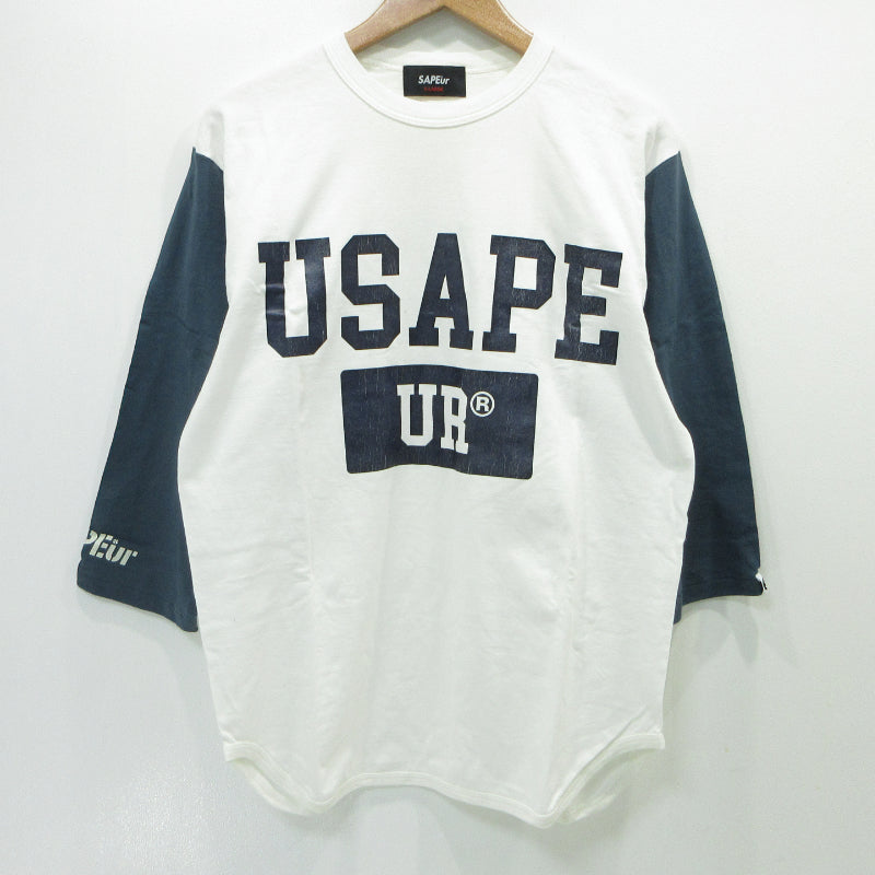 SAPEur | サプール ひび割れ加工 半袖Ｔシャツ ホワイト サイズ：XL【三重本店】
