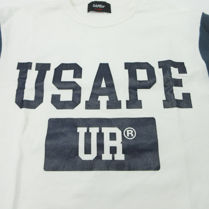 SAPEur | サプール ひび割れ加工 半袖Ｔシャツ ホワイト サイズ：XL【三重本店】