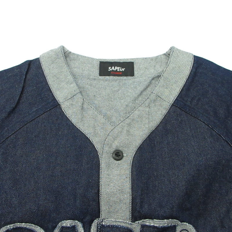 SAPEur | サプール デニムベースボールシャツ デニム インディゴ サイズ：XL【三重本店】