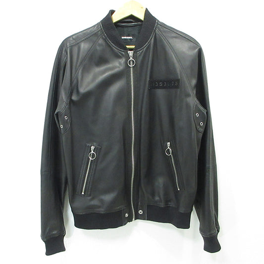 DIESEL | ディーゼル L-PINS-A シープスキンレザーボンバージャケット レザー A6226170 ブラック サイズ：L【三重本店】