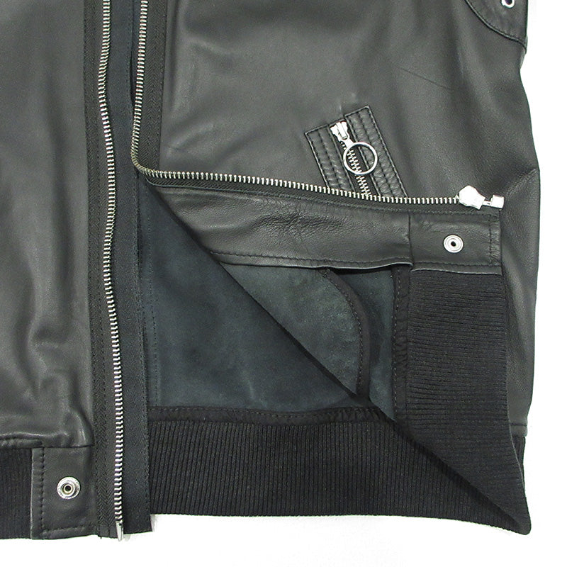 DIESEL | ディーゼル L-PINS-A シープスキンレザーボンバージャケット レザー A6226170 ブラック サイズ：L【三重本店】