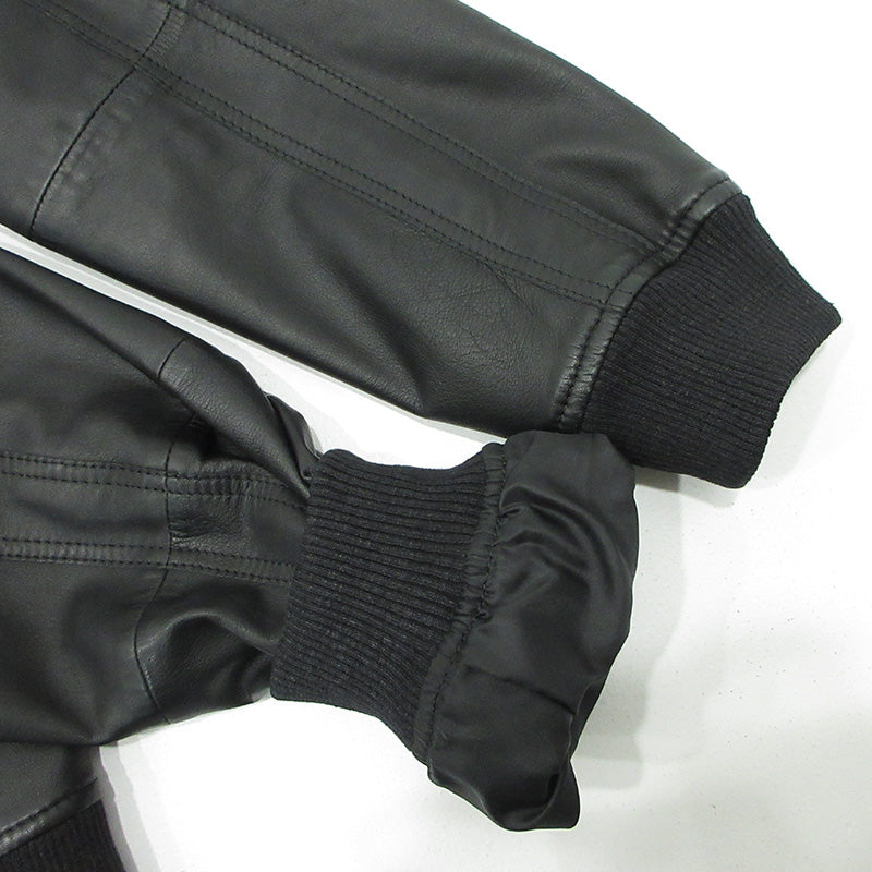 DIESEL | ディーゼル L-PINS-A シープスキンレザーボンバージャケット レザー A6226170 ブラック サイズ：L【三重本店】
