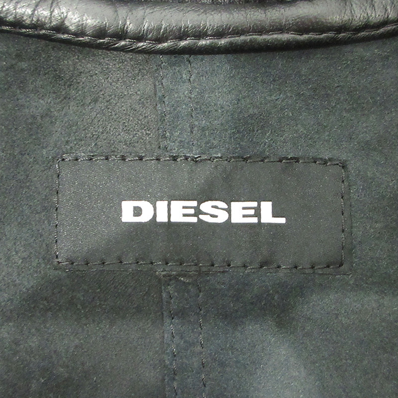 DIESEL | ディーゼル L-PINS-A シープスキンレザーボンバージャケット レザー A6226170 ブラック サイズ：L【三重本店】