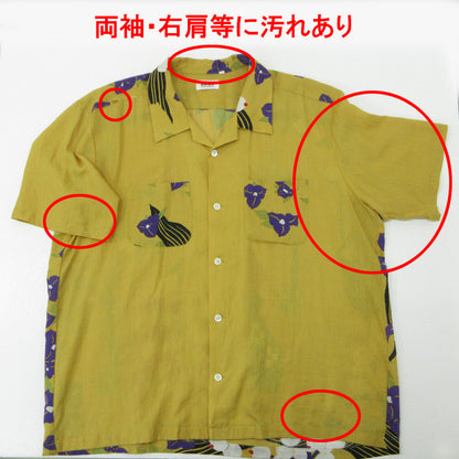 EANBE | イアンベ 琉球舞踊 リュウキュウブヨウ ハワイアンシャツ アロハシャツ 総柄半袖シャツ その他トップス イエロー系 マスタード サイズ：S【三重本店】