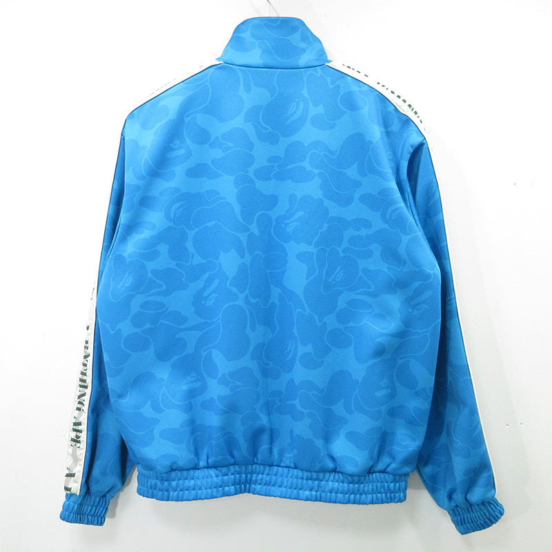 A BATHING APE | アベイシングエイプ Solid Camo Jacquard One Point Track Jacket ソリッドカモジャガードワンポイントトラックジャケット 総柄 メタルワッペン ジャージ ジャージ 001ZPL301310M ブルー サイズ：S【三重本店】