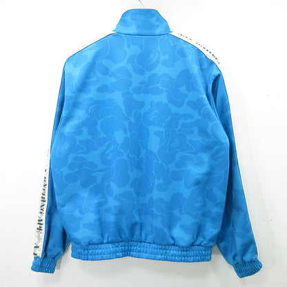 A BATHING APE | アベイシングエイプ Solid Camo Jacquard One Point Track Jacket ソリッドカモジャガードワンポイントトラックジャケット 総柄 メタルワッペン ジャージ ジャージ 001ZPL301310M ブルー サイズ：S【三重本店】