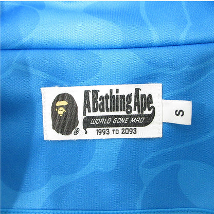 A BATHING APE | アベイシングエイプ Solid Camo Jacquard One Point Track Jacket ソリッドカモジャガードワンポイントトラックジャケット 総柄 メタルワッペン ジャージ ジャージ 001ZPL301310M ブルー サイズ：S【三重本店】