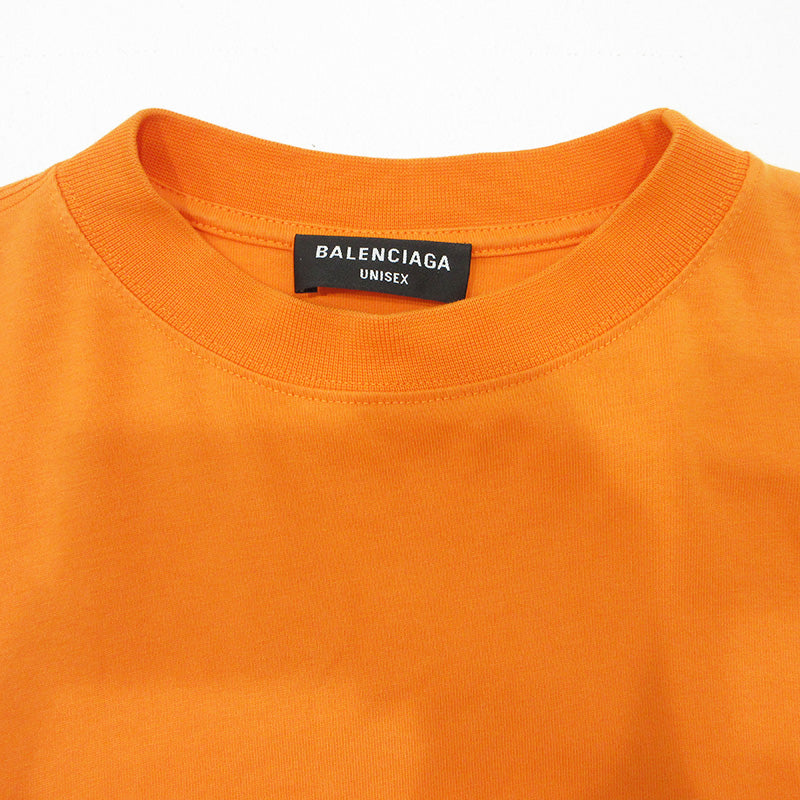 BALENCIAGA | バレンシアガ Long Sleeve T Layered Shirt ロングスリーブTレイヤードシャツ ロゴ刺繍切替え長袖Tシャツ オーバーサイズ 長袖Ｔシャツ JP57 2021 01247 オレンジ サイズ：XXS【三重本店】