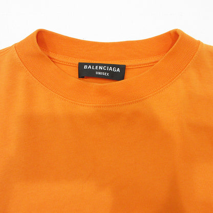 BALENCIAGA | バレンシアガ Long Sleeve T Layered Shirt ロングスリーブTレイヤードシャツ ロゴ刺繍切替え長袖Tシャツ オーバーサイズ 長袖Ｔシャツ JP57 2021 01247 オレンジ サイズ：XXS【三重本店】