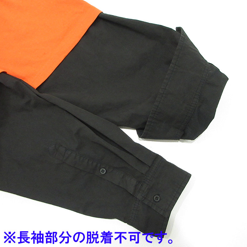 BALENCIAGA | バレンシアガ Long Sleeve T Layered Shirt ロングスリーブTレイヤードシャツ ロゴ刺繍切替え長袖Tシャツ オーバーサイズ 長袖Ｔシャツ JP57 2021 01247 オレンジ サイズ：XXS【三重本店】