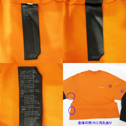 BALENCIAGA | バレンシアガ Long Sleeve T Layered Shirt ロングスリーブTレイヤードシャツ ロゴ刺繍切替え長袖Tシャツ オーバーサイズ 長袖Ｔシャツ JP57 2021 01247 オレンジ サイズ：XXS【三重本店】