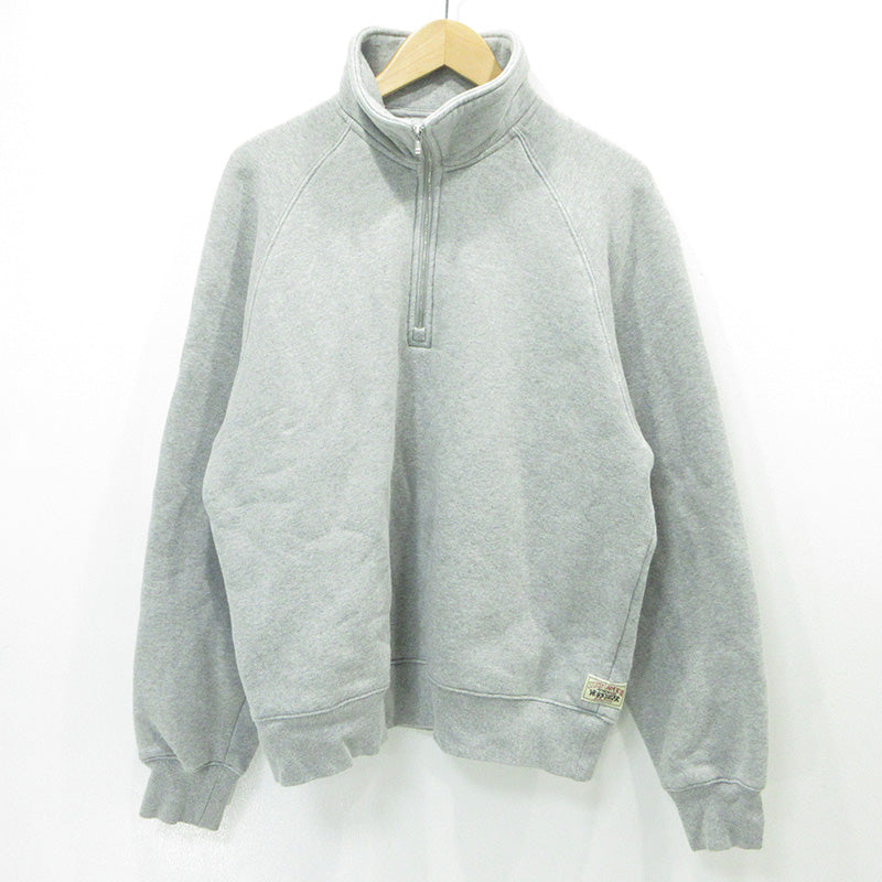 STUSSY | ステューシー ハーフジップ長袖スウェットシャツ ロゴラベル裏起毛プルオーバー スウェット 118573 グレー サイズ：M【三重本店】