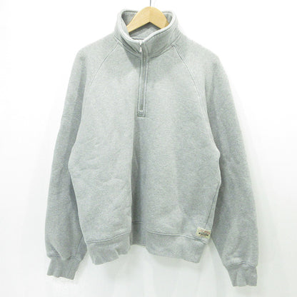 STUSSY | ステューシー ハーフジップ長袖スウェットシャツ ロゴラベル裏起毛プルオーバー スウェット 118573 グレー サイズ：M【三重本店】
