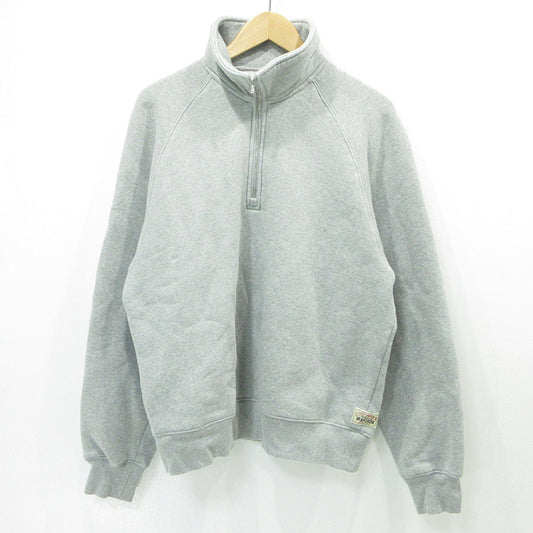 STUSSY | ステューシー ハーフジップ長袖スウェットシャツ ロゴラベル裏起毛プルオーバー スウェット 118573 グレー サイズ：M【三重本店】