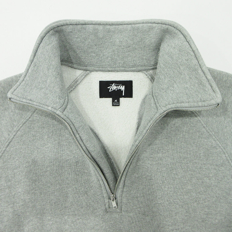STUSSY | ステューシー ハーフジップ長袖スウェットシャツ ロゴラベル裏起毛プルオーバー スウェット 118573 グレー サイズ：M【三重本店】