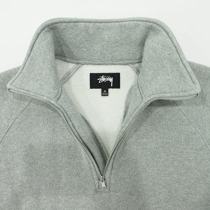 STUSSY | ステューシー ハーフジップ長袖スウェットシャツ ロゴラベル裏起毛プルオーバー スウェット 118573 グレー サイズ：M【三重本店】