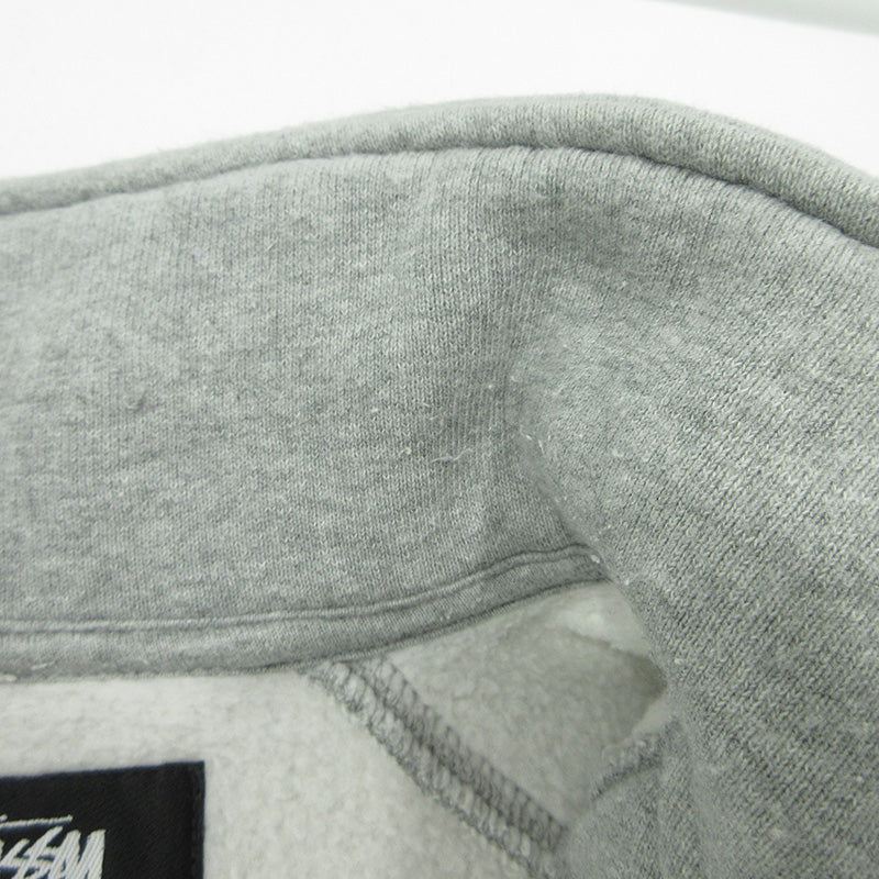 STUSSY | ステューシー ハーフジップ長袖スウェットシャツ ロゴラベル裏起毛プルオーバー スウェット 118573 グレー サイズ：M【三重本店】