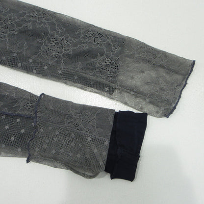 AULA AILA | アウラアイラ LACE HIGH NECK TOPS レースハイネックトップス 総柄 カットソー 1244-04002 グレー【三重本店】
