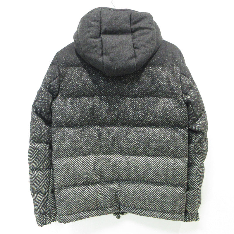 MONCLER | モンクレール MONTGENEVRE モンジュネーブル 襟2WAY総柄ウールダウンジャケット ダウンジャケット A20914033805 グレー サイズ：1【三重本店】