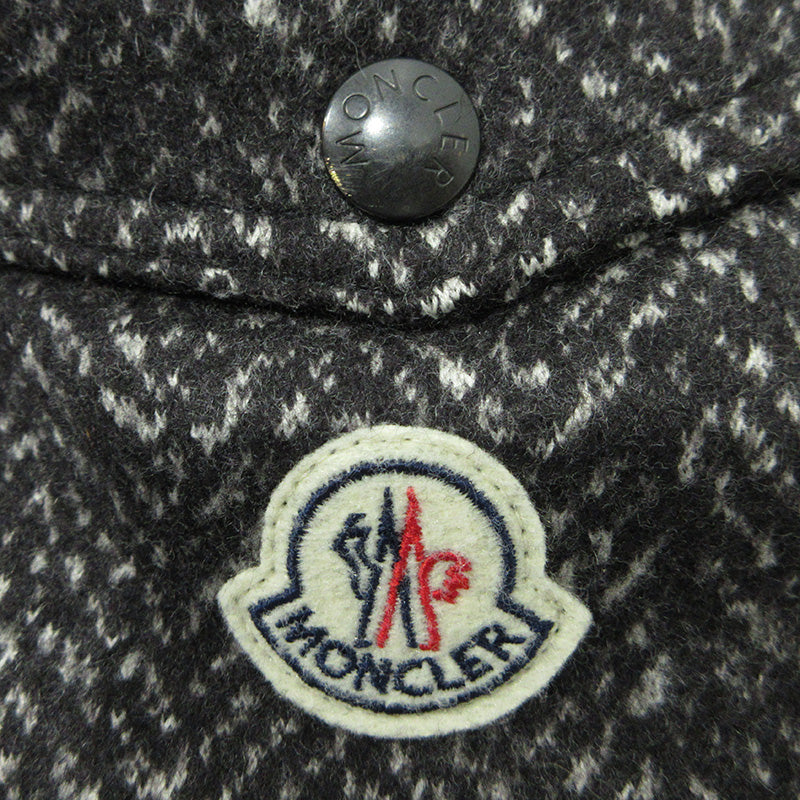 MONCLER | モンクレール MONTGENEVRE モンジュネーブル 襟2WAY総柄ウールダウンジャケット ダウンジャケット A20914033805 グレー サイズ：1【三重本店】